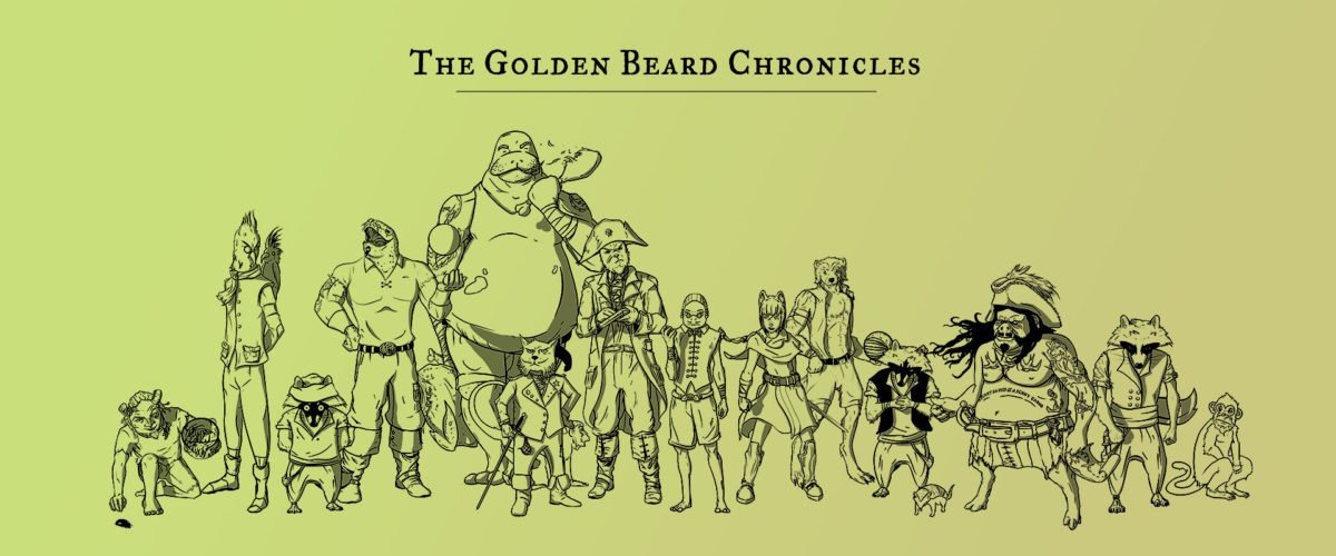 Personnages de la bande dessinée interactive "Golden Beard Chronicles"